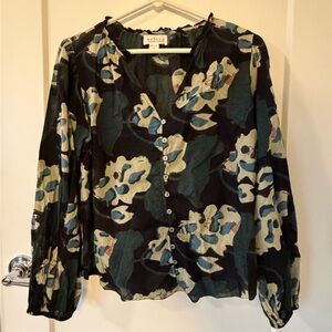 Velvet Women's Floral Black Blouse